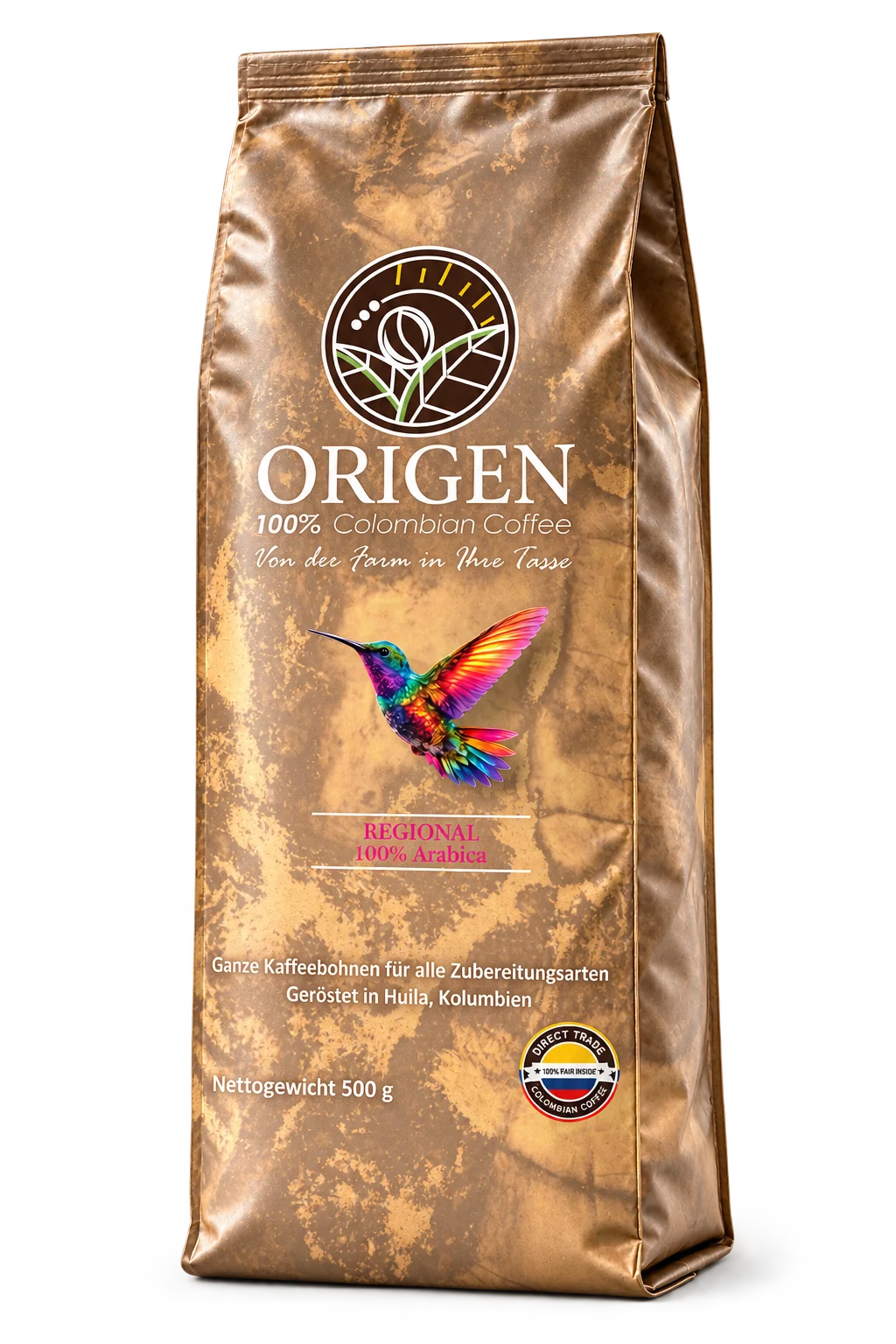 ORIGEN Regional Kaffeebeutel, 500 g ganze Bohne